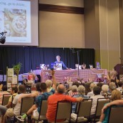 Sharon Davis, Home Baking Association, giving a presentation at the 2017 National Festival of Breads