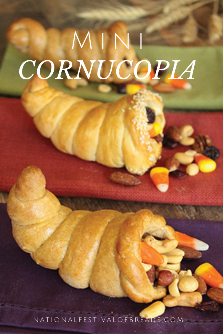 These Mini Cornucopia rolls are the perfect addition to any Thanksgiving celebration! Make these cornucopias a new tradition to be thankful for in your family, and stuff them with your kiddos' favorite candies or trail mixes.