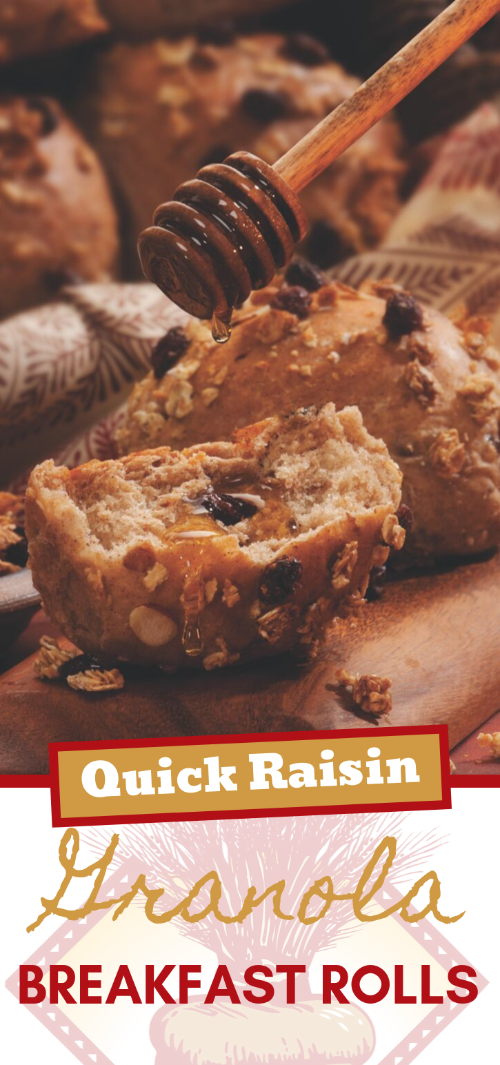 These Quick Raisin Granola Breakfast Rolls are worth rolling out of bed for! 