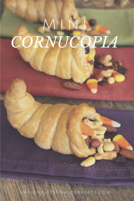These Mini Cornucopia rolls are the perfect addition to any Thanksgiving celebration! Make these cornucopias a new tradition to be thankful for in your family, and stuff them with your kiddos' favorite candies or trail mixes.