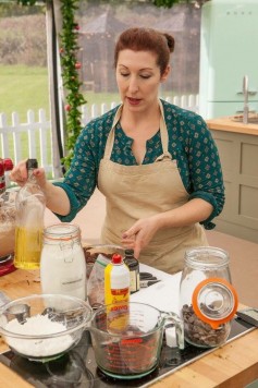 Lauren baking on The Great Holiday Baking Show on ABC, which she won in 2015